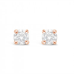 Classic 4 Claw Diamond Earrings in 18ct Rose Gold. Tdw 0.20ct